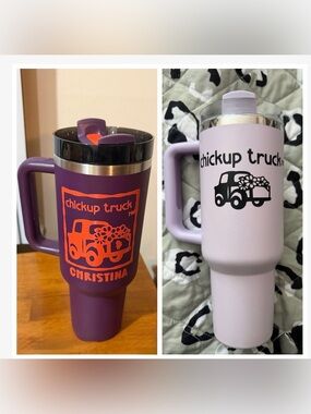 Chickup Truck logo personalized on a 40 oz Stanley tumbler - NWT - 🩵🛻🐥🩵